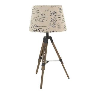 Λάμπα επιτραπέζια ξύλινη/μεταλλική μπεζ 40x40x80cm Inart 3-15-716-0175