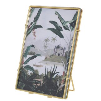 Φωτογραφοθήκη 10x15 χρυσή κορνίζα κ' τροπικό θέμα 13x17.5cm Homeguru HE252