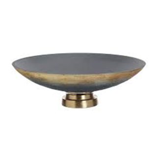 Μπωλ από γυαλί/αλουμίνιο μπλε/χρυσό 33x11cm Inart 3-70-162-0160