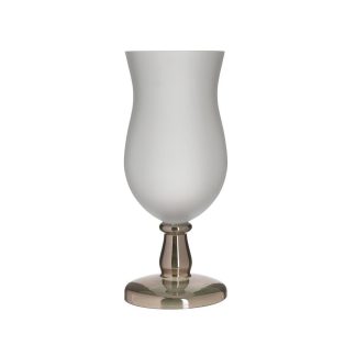 Βάζο γυάλινο λευκό/μπρονζέ Φ21Χ50cm Inart 3-70-639-0161