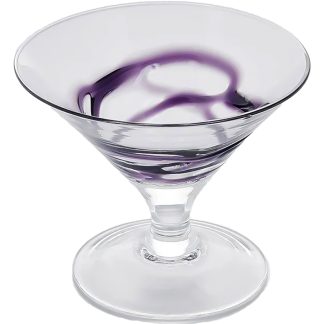 Μπωλ παγωτού γυάλινο Ceralacca Μωβ 12x10cm Marva σετ 6 τμχ 125763