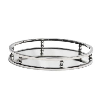 Δίσκος στρογγυλός ανοξείδωτος με καθρέπτη Δ33x5cm Espiel MR17535