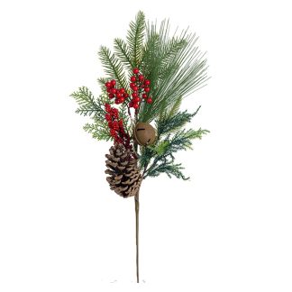 Κλαδί mixed pine κουκουνάρια κ' berries 68cm Homeguru MS637
