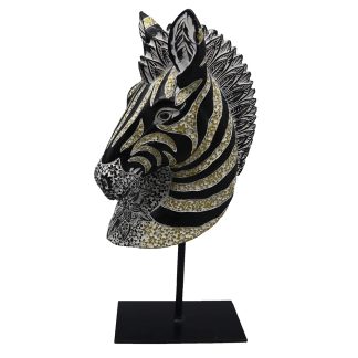 Φιγούρα κεφάλι ζέβρας μαύρη-χρυσή 25,8cm Espiel FIG217