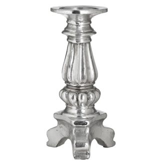 Κηροπήγιο polyresin ασημί 15x13x31cm Inart 3-70-507-0344