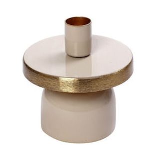Κηροπήγιο μεταλλικό μπεζ/χρυσό 10cm Espiel AKA219K6