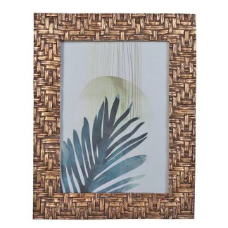 Φωτωγραφοθήκη χρυσή κορνιζά 'ψάθα' 13x18cm Zaros KAL-2293