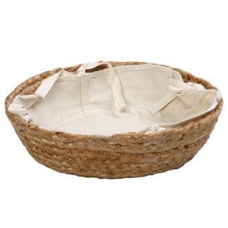 Καλάθι στρογγυλό γιούτα με ύφασμα cotton 33x8cm Espiel AMN104