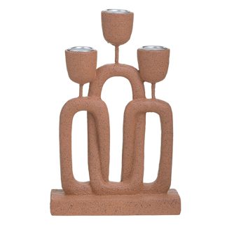 Κηροπήγιο 3 θέσεων polyresin κεραμιδί 14x6x22cm InArt 3-70-211-0221