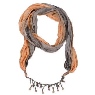 Φουλάρι γκρι πορτοκαλί με κόσμημα 200cm Ble Resort Collection 5-43-517-0006