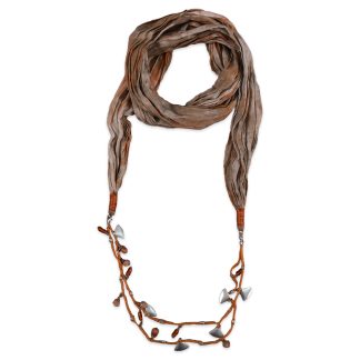 Φουλάρι καφέ πορτοκαλί με κόσμημα 200cm Ble Resort Collection 5-43-517-0010