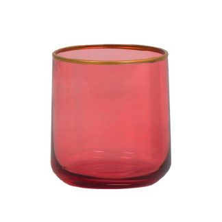 Κηροπήγιο σκούρο ροζ με χρυσό χείλος 8cm Espiel RAB451K6