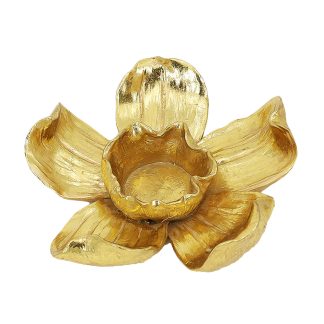 Κηροπήγιο polyresin σε σχήμα λουλούδι 14x14x4,5cm HomeGuru 25726 HE353