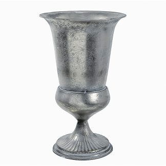 Μεταλλικό βάζο/αμφορέας αντικέ ασημί 23,5x23,5x39,5cm HomeGuru 19607 HT377