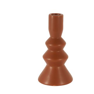 Κεραμικό κηροπήγιο καφέ 7,5x7,5x13cm HomeGuru 25909 HE398_c