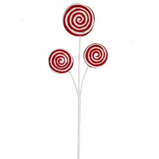 Κλαδί χριστ/κα γλειφιτζούρια λευκό/κόκκινο 48cm HomeGuru 25823 AX794