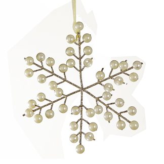 Στολίδι εντελβάις με πέρλες 15x15cm HomeGuru 24230 MS629