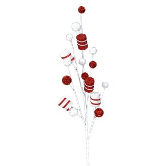 Κλαδί με marsmellow λευκό/κόκκινο 80cm Vetur BV 97805