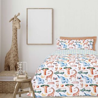 Παπλωματοθήκη σετ2 μονή kid 160x240cm καφέ/μπλε Das Home 4837