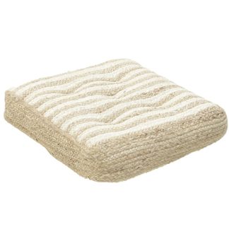 Μαξιλάρι δαπέδου jute λευκό/natural 50x50x16cm InArt 3-40-326-0027