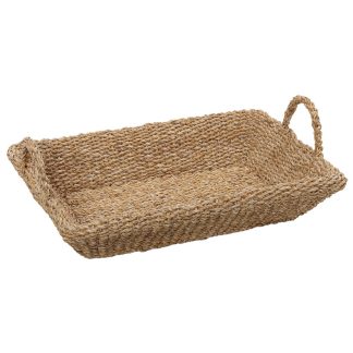 Δίσκος ορθογώνιος με χερούλια seagrass 62x42x13cm Espiel KAG309