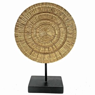 Διακοσμητικό στρόγγυλο χρυσό σε stand 23.5x6.5x33cm Zaros 25718 HE354