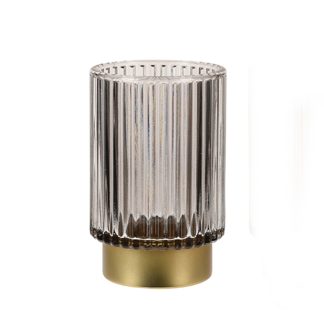 Κηροπήγιο γυάλινο ρεσώ με μεταλλική βάση μαύρο 8.5x8.5x13.5cm Zaros 26193 CA403