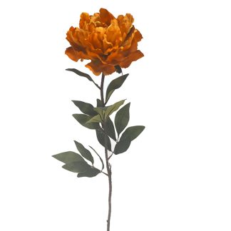 Παιώνια χρώμα "καμένο πορτοκαλί" 82cm Zaros 25874 AX819