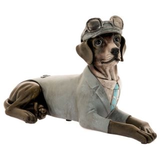 Σκύλος καθιστός γκρι διακοσμητικός πολυρεζίνης 40x15x25cm Iliadis 84746