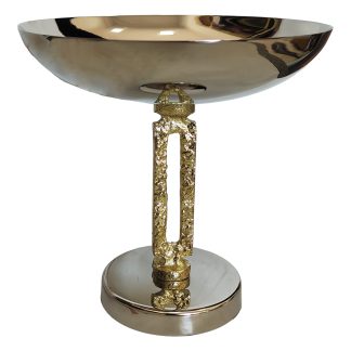 Μπωλ ασημί με χρυσό πόδι 18x14,4cm Capolavoro 21.000.1018