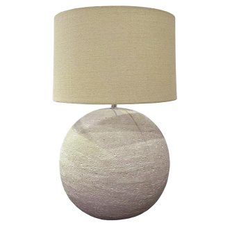 Φωτιστικό με κεραμική βάση σχήμα μπάλα και υφασμάτινο καπέλο Υ47,5cm Zaros 25961 LS233