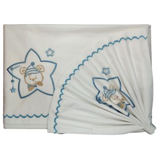 Σεντόνια κούνιας σετ/3 junior blue star 110X160, 40X50 Joli