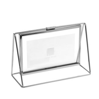 Κορνίζα μεταλλική ασημί landscape 2 όψεων 10x15cm Espiel FAM570