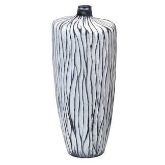 Βάζο λευκό/μαύρο κεραμικό 15,5x15,5x35,5cm Espiel TAS239