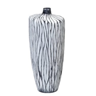 Βάζο λευκό/μαύρο κεραμικό 13x13x26cm Espiel TAS241
