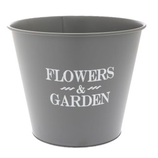 Κουβαδάκι γκρι μεταλλικό (flowers&garden) 30x25cm Iliadis 85642