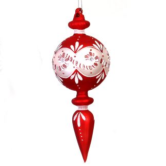 Στολίδι γυάλινο κόκκινο/λευκό καραμέλα 25cm Vetur BV 13574