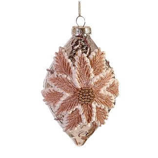 Σταγόνα γυάλινη χρυσή με λουλούδια 10cm Vetur BV 13894