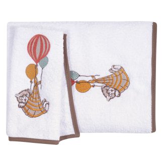 Πετσέτες σετ/2 baby καφέ | λευκό 30x50/70x130cm Greenwich Polo Club 8850