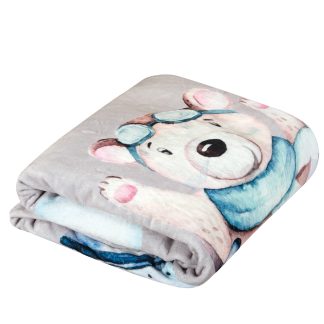 Κουβέρτα fleece baby μπλε | γκρι 110x150cm Greenwich Polo Club 8851