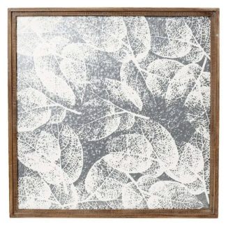 Πινάκας ξύλινος ασημί φύλλα 71,5x71,5cm Espiel ICY132