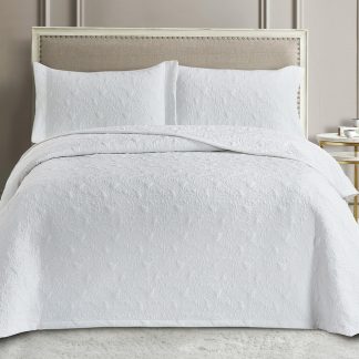 Κουβερλί σετ/3 wedding wed102 white 240x260cm Palamaiki 9-141017-010