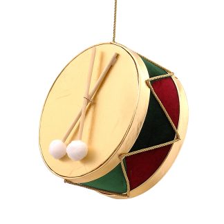 Στολίδι τύμπανο βουργουνδί/πράσινο 20cm Vetur 16126