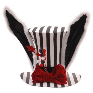 Καπέλο υφασμάτινο με ρίγες μαύρο/λευκό 28cm Vetur 16134