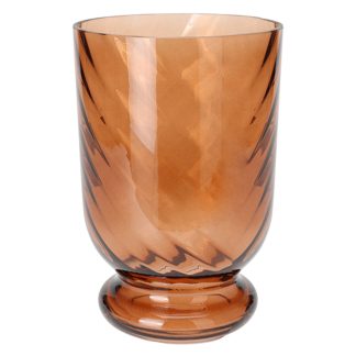 Φανάρι γυάλινο καφέ 14x14x20cm Zaros 25743 HE378