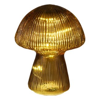 Μανιτάρι διακοσμητικό γυάλινο 15led κίτρινο 16,5x16,5x20cm Zaros 26532 XM845