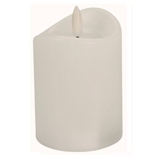 Κερί led με timer λευκό 7,5x10cm Zaros 25772 CA376