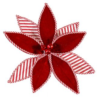 Αλεξανδρινό με κόκκινο & λεύκες ρίγες 50cm Vetur BV 15515