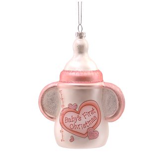 Στολίδι μπιμπερό γυάλινο babys 1st ροζ 13,3cm Vetur BV 13331