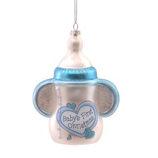 Στολίδι μπιμπερό γυάλινο babys 1st μπλε 13,3cm Vetur BV 13331